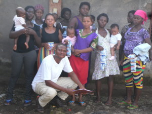 IYEC Cameroon advocating and donating gifts to teenage mothers in areas of Health, Education, Nutrition and Housing.