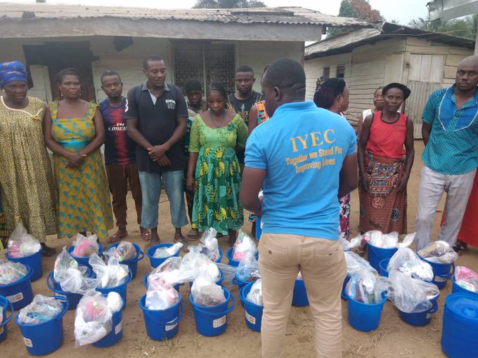 IYEC in partnership with the United Nation Population Fund (UNFPA) distributing dignity kits to Internally displaced women in NDIAN division South west region.